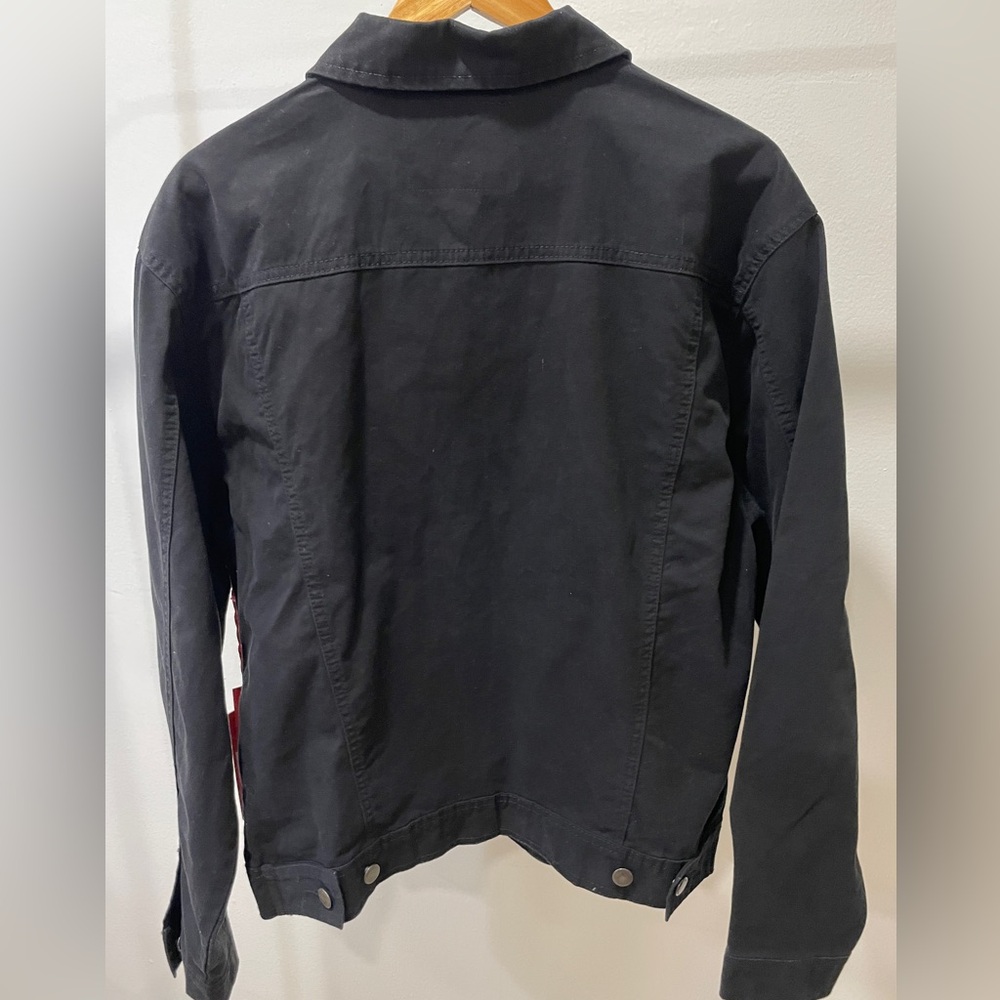 Red Label Large Black Jean Jacket Men’s Button Up Denim By Patrol Jacket New - Picture 2 of 13